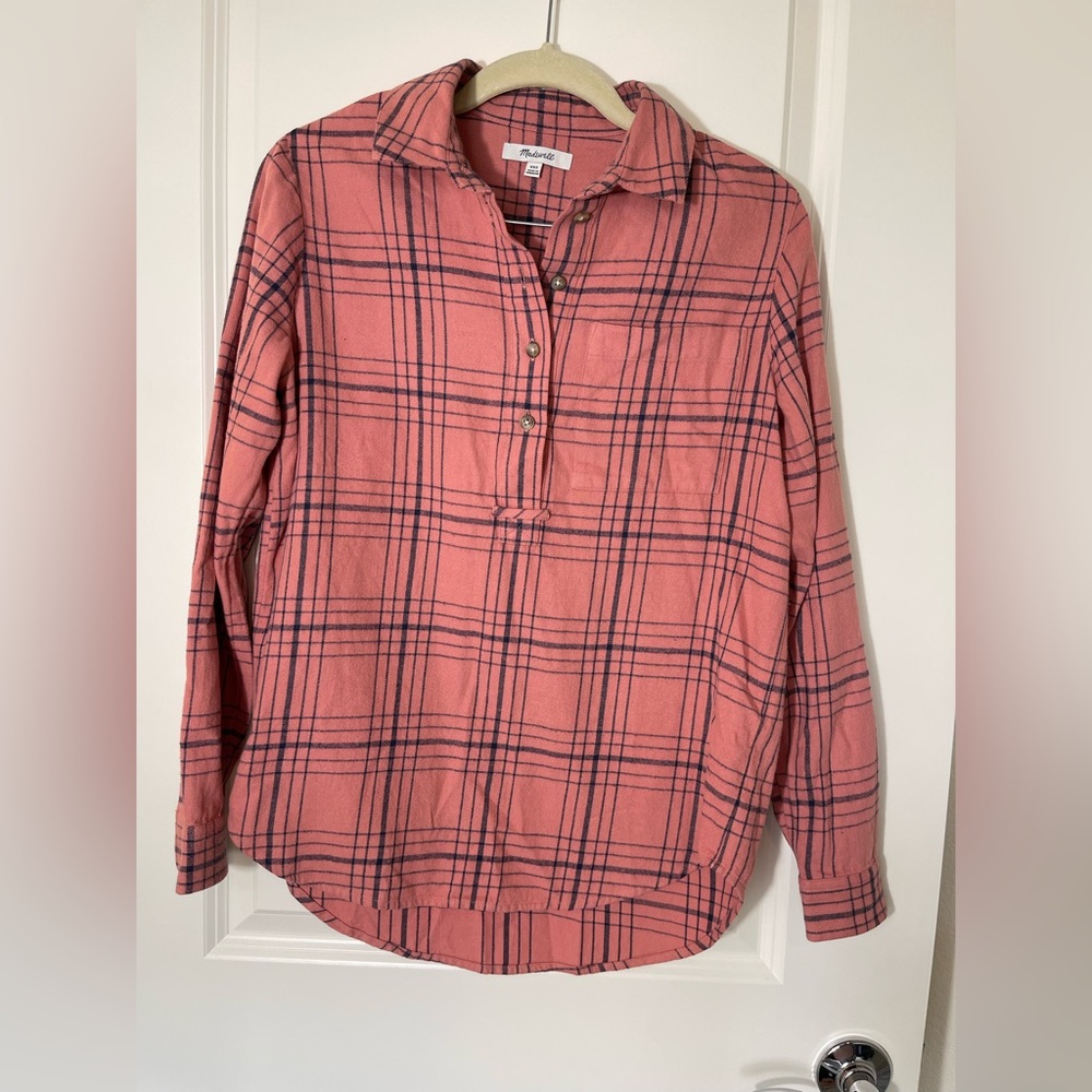 Madewell Pink Plaid Shirt